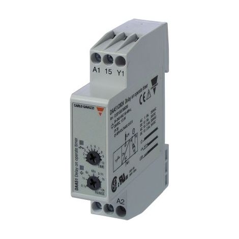 Relais temporisé Carlo Gavazzi, 24  240 V ac, 24V c.c., Rail DIN, 2 contacts ( Prix pour 1 )
