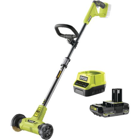 Confezione RYOBI Lavapavimenti RY18PCA-0 - 18V OnePlus - Con spazzola per fughe - 1 Batteria 2.0Ah - 1 Caricabatterie ra