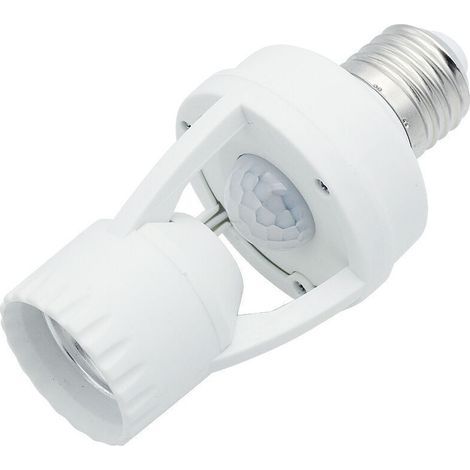 Douille de lampe avec détecteur de mouvement PIR 360°, Support E27 avec capteur de mouvement pour ampoule, détection de sécurité (1/4)