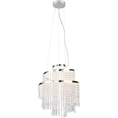 Lampada a sospensione LED, metallo cromato, D 38 cm, Pomp (1/5)