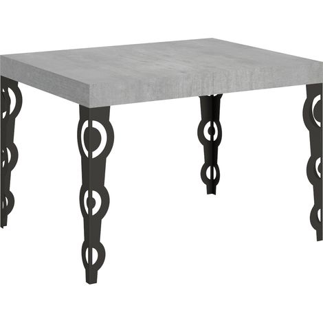 Table Extensible 80X120/204 Cm Karamay Cement Structure Anthracite (1/4)