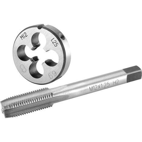 Jeu de tarauds et filières M12 x 1,25, filetage à droite, taraud machine et filière ronde (1/5)