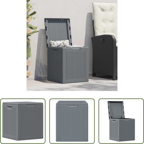 Rangement jardin - Boîte de rangement de jardin gris PP rotin 90 L (1/5)