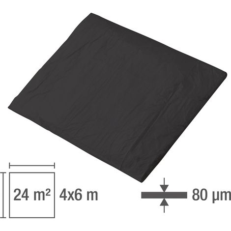 KesTek Baufolie Abdeckfolie Schutzfolie Malerfolie 4x6m 80µm LDPE Schwarz (1/5)
