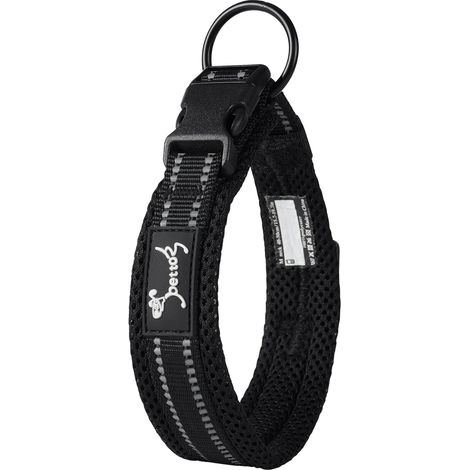 Collier Chien, Réfléchissant, Réglable, Rembourré (Noir M) (1/5)