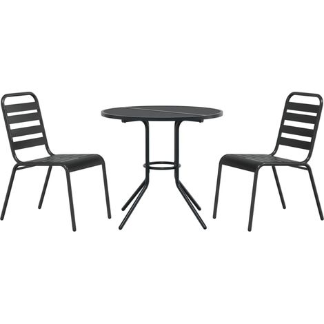Maison Exclusive - Sedie da Cucina Impilabili 3 pz Antracite in Acciaio Verniciato