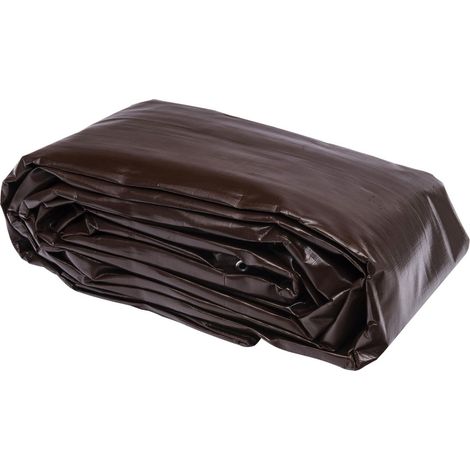 Werka Pro – Bâche de protection marron 350g/m² – Ultra lourde et imputrescible – Stabilisée UV – Œillets en aluminium tous les 50 cm – 8 x 12m - PRO 8 X