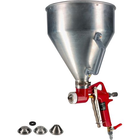 Pistolet à crépir pneumatique godet metal 4,5l + 3 buses - Crépi intérieur et extérieur enduit de finition