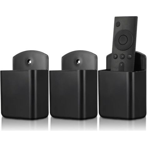 royaluxe-Support mural pour télécommandes lot de 3 noir – auto-adhésif sans perçage, organisateur stylo, rangement TV bureau chambre école, 10 x 6.3 x 3cm