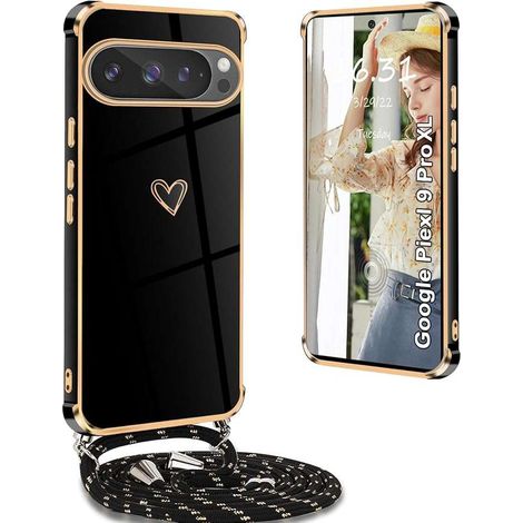 Cover protettiva posteriore per Google Pixel 9 Pro XL con cinturino, colore nero (1/3)