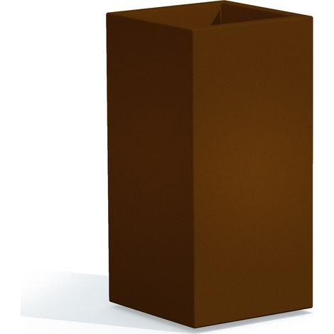 Harz-Blumentopf h 80 mod. Cube Top 40x40 Bronze