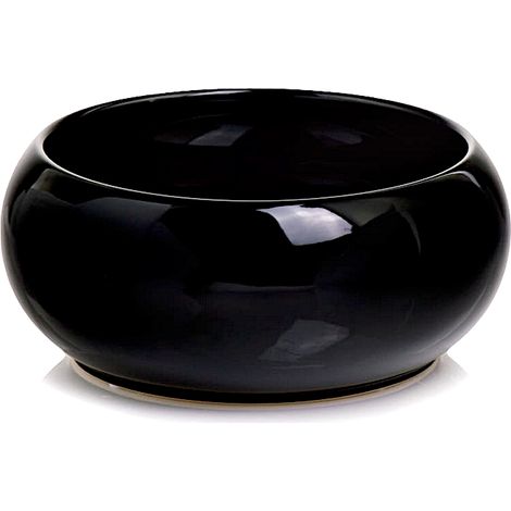 Vaso da fiori in ceramica, nero, ciotola decorativa, 14x6 cm