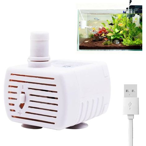 1 Mini Pompe à Eau Submersible,2W,Débit Réglable 200L/h,Silencieuse,Aquarium,Fontaine Chat (1/5)