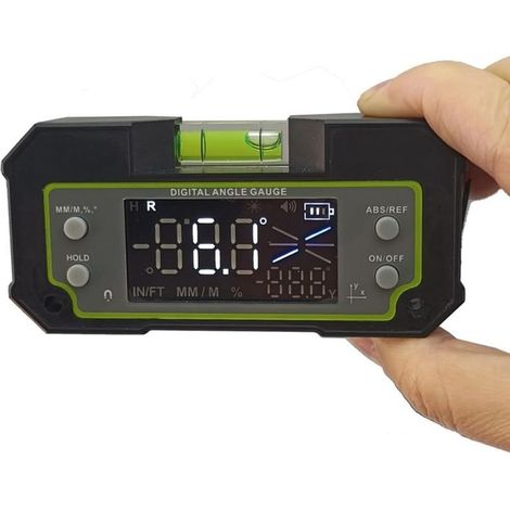 Livella a bolla d'aria digitale inclinometro digitale orizzontale compatibile con Bluetooth, angolo goniometro LCD a due assi (DC170 W) (1/5)