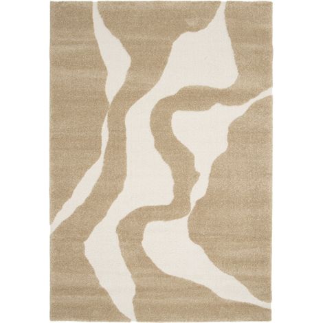 DESIGN - Tapis à reliefs doux à relief géométrique beige 160x230 (1/5)