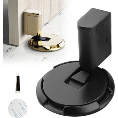 Cale Porte Bloc Porte, Butee de Porte Stop Porte, Magnétique en Métal Butée de Porte, Butee de Porte Magnetique Arrêt de Porte en Métal, loquet de porte magnétique pour maison,Noir (1/5)