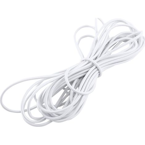 Cordon élastique élastique, Cordons de Choc en Corde Extensible, Sangle de remorque pour l'artisanat de Lacets de Chaussures de Camping(Blanc-5mm 10M) (1/5)