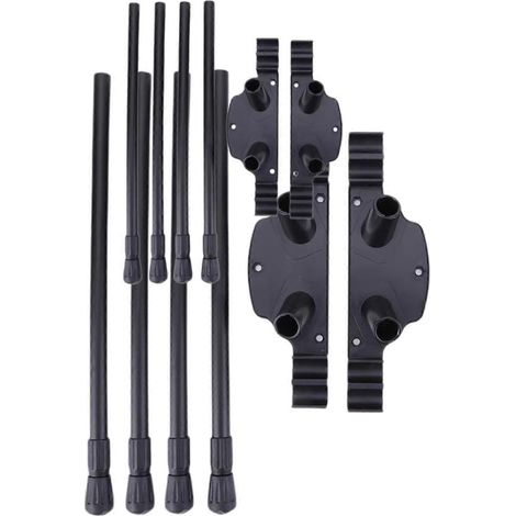 Accessoires pour pieds de table de camping pliante, multifonctionnels, légers et portables, ensemble de 2 pièces noir (1/5)