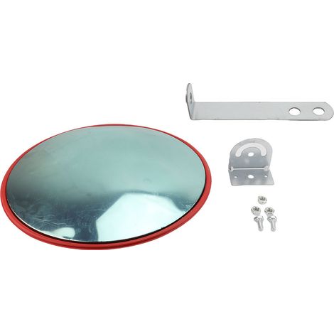 Miroir de sécurité routière grand angle 24 pouces, résistant aux chocs, en polycarbonate convexe, pour la sécurité des rues, garages et intérieurs. (1/2)