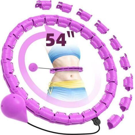 Cerceau Hula Hoop - Smart Fitness - Ajustable - Picots de Massage - 28 pneus - Violet (1/4)