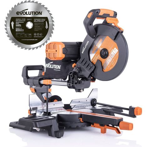 Evolution – Scie à onglet électrique double biseau 2000W – Lame TCT 255mm pour multi-matériaux – Profondeur de coupe 300mm – Guidage laser (1/5)