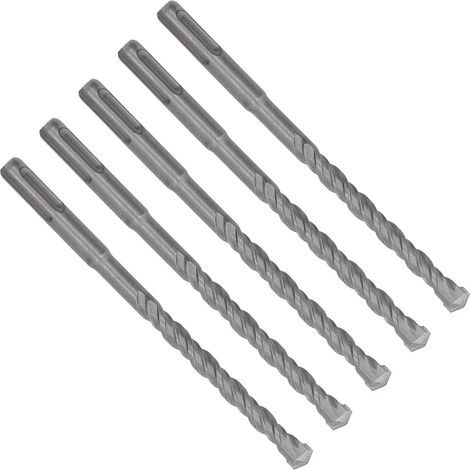 Cinq forets à percussion de 160 mm de long vendus ensemble, pointes en carbure pour forets à percussion rotatifs pour brique, pierre et béton, 10 mm. (1/5)