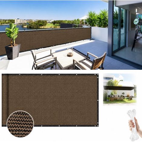Toile d'ombrage 2 x 3 m, brise-vue de jardin avec 90-95 % d'ombrage, protection UV, toile coupe-vent pour jardin, balcon et terrasse, brun (1/5)