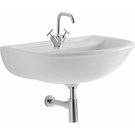 Ydra lavabo 1/3 fori semi colonna 63x51 bianco
