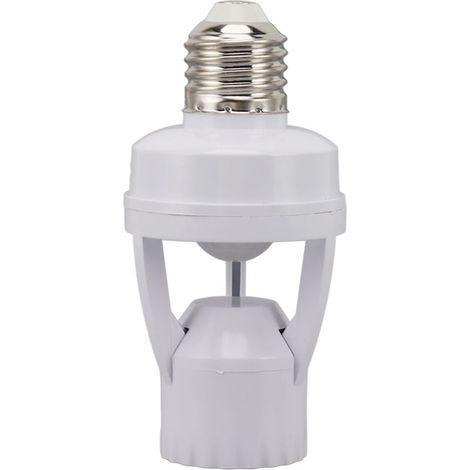 Douille PIR E27 - Adaptateur Détecteur De Mouvement Pour Ampoules E27 - Garage Cave Escalier Placard - 100-240 V - ABS - 1 Pièce (1/4)