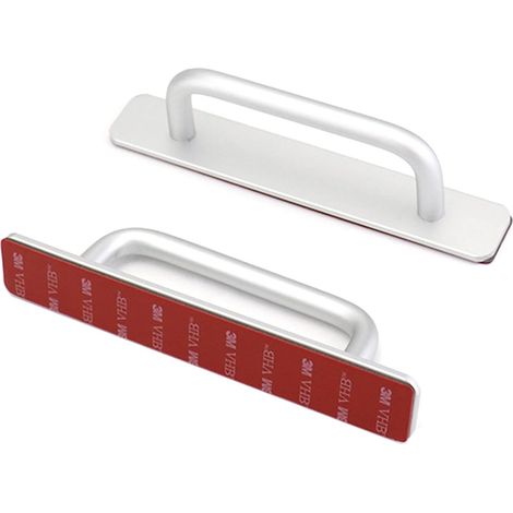 Lot de 2 poignées de porte autocollantes en alliage d'aluminium, pour portes coulissantes, sans perçage, idéales pour portails, placards, toilettes, garages, abris de jardin, granges, 150 x 25 mm