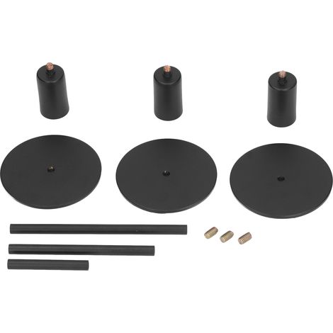 Schwarze, spitz zulaufende Kerzenständer, matt poliert, rostbeständig, Metallkerzenständer mit rundem Sockel zur Dekoration, 3 Stück (1/5)