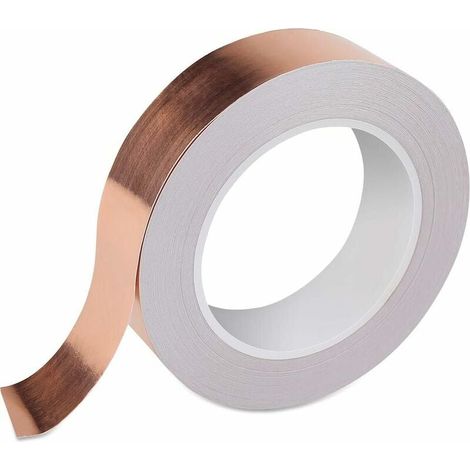 Nastro di rame da 20 m x 30 mm, nastro in lamina di rame, nastro schermante EMI, nastro adesivo conduttivo, nastro schermante EMC per riparazioni elettriche, decorazione, protezione delle piante (1/5)