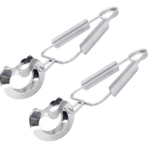 2 pinces à escargots en acier inoxydable, design ergonomique et résistant, accessoires cuisine mini pour service raffiné (1/4)