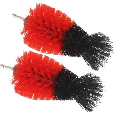 2 pièces Brosse Visseuse Rouge Brosse Nettoyante Polyvalente pour Voiture Cuisine Salle de Bain Outil de Nettoyage Professionnel (1/5)