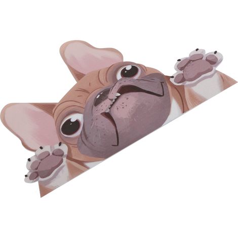 Autocollant Voiture Dessin Animé 22x16cm PVC Imperméable Découpable Chien Mignon Vitre Auto Marron (1/5)