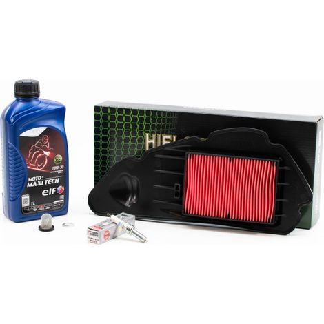 Kit Révision Filtres Bougies pour HONDA NSS FORZA 125 de 2015 à 2020 - ELF MOTO 4 MAXI TECH 10w30 1L