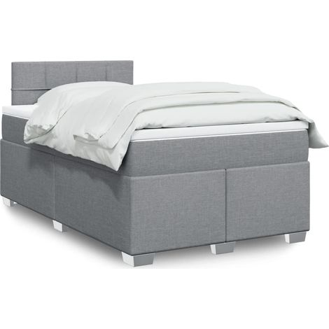 Boxspringbett mit Matratze Hellgrau 120x190 cm Stoff