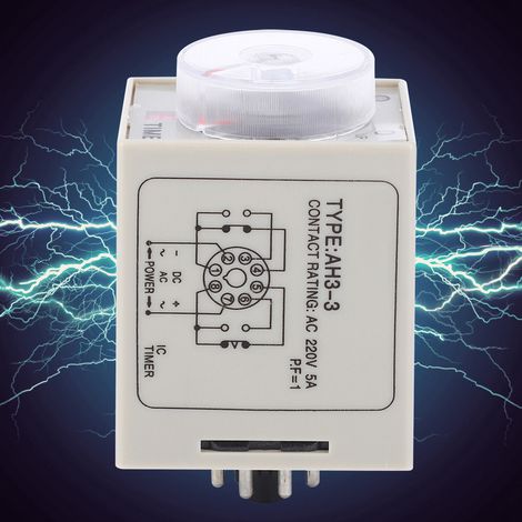 AH3-3 Zeitrelais, einstellbarer Verzögerungsschalter, 220 V Wechselstrom, für automatische Steuerungssysteme, 60 Sekunden (1/5)
