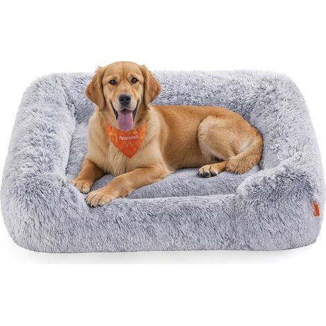 Panier pour chien lit pour animaux 71 x 55 x 18 cm coussin canapé rembourrage doux bords surélevés housse amovible et lavable antidérapant gris ombré (1/5)