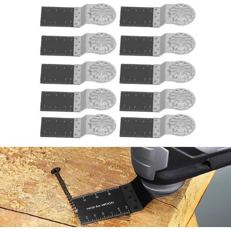 10 multifunktionale oszillierende Sägeblätter mit 34 mm Durchmesser für Maschinen von Bosch, Fein, Makita und anderen Marken. (1/5)