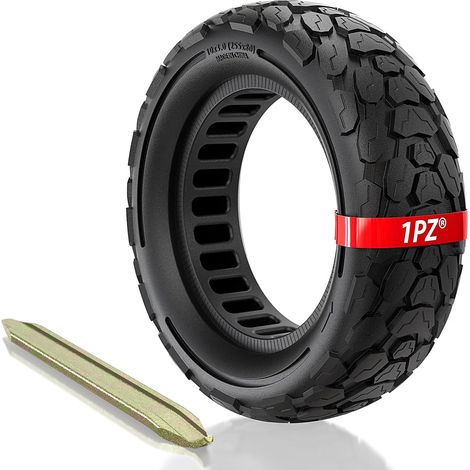 F1T-X03 10" Pneu plein 10x3 roue solide 10 pouces 80/65-6 pour Trottinette électrique - Compatible pour scooter KUGOO M4, Dualtron Victor, Zero 10x, Kaabo Mantis 10 (Pro), pour 255x80 pneus (1/5)