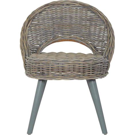 Maison Exclusive - Chaise de canapé rotin kubu gris