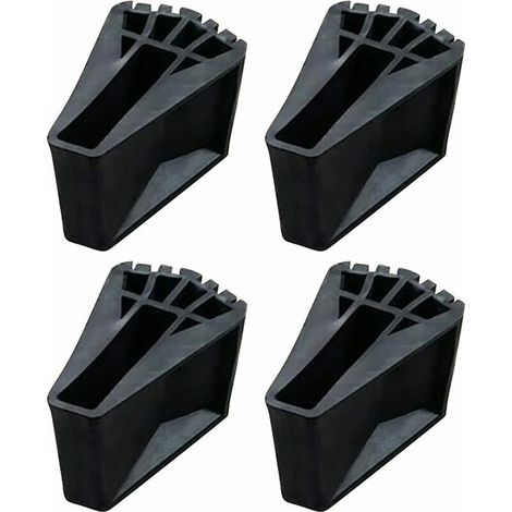 royaluxe - Embout escabeau, patin echelle, 4 pièces tubesca, Fabriqué en caoutchouc, durable, antidérapant, plus sûr et plus sûr, pour échelles télescopiques, échelles à chevrons (1,7 x 6,1cm, noir)