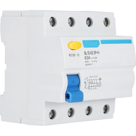 Disjoncteur différentiel RCCB 63 A 30 mA 2P AC 230 V – pour installation électrique résidentielle et rénovation réseau rural (1/5)