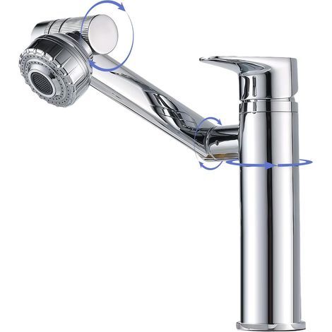 Um 360° drehbarer Wasserhahn im Badezimmer - Wasserhahn im Hauptwaschbecken für kaltes und kaltes Wasser - Sparsam im Wasser - Waschbecken wie im Badezimmer - Parfait für die Waschbecken im Waschbecke (1/5)