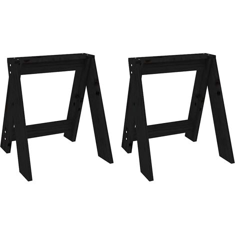 Maison Exclusive - Sgabelli 2 pz Nero 40x40x45 cm in Legno Massello di Pino (1/5)