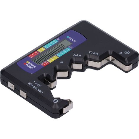 Testeur de Batterie Universel - Contrôleur de Capacité pour Piles D, C, AA, AAA, 9V et Bouton Noir (1/5)