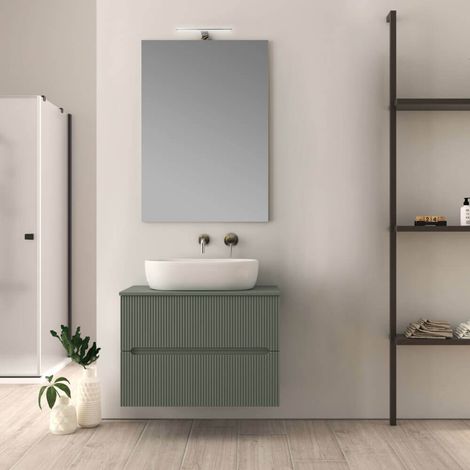 Mobile bagno 80 cm verde opaco cannettato Palermo (1/5)