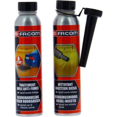 Facom – Additif carburant diesel 2x300ml – Améliore la combustion – Réduit les émissions polluantes – Pour contrôle technique