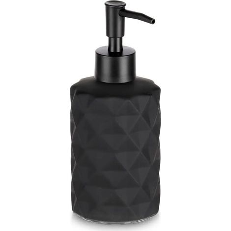 Distributeur de savon en verre noir, capacité de 330 ml- (1/5)